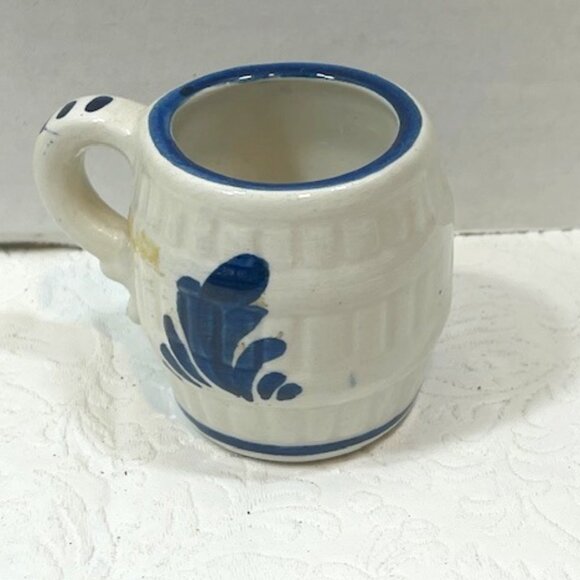 VTG Holland Dutch Windmill Hand Painted Ceramic Mini Stein/Tea Cup 2" Tall - Picture 8 of 13